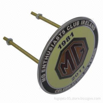 Car Badge/Emblem in 2-D or 3-D Designs, Available in Different Types of Material and Finishes